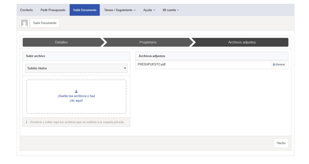 Subir documento paso 3